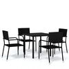 vidaXL Set de mobilier pentru grădină, 5 piese, negru