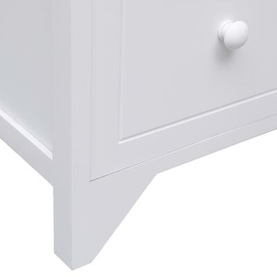 vidaXL Dulap lateral, 6 sertare, alb, 60x30x75 cm, lemn de paulownia