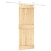 vidaXL Ușă glisantă Natural și Alb 80 x 210 cm Lemn de Pin Solid