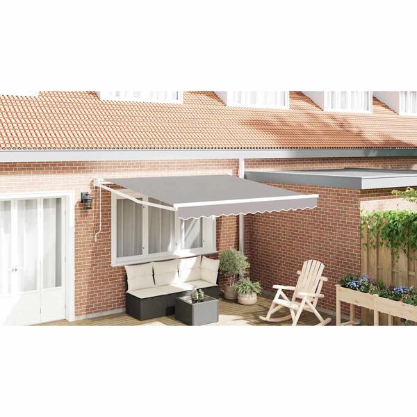 vidaXL Cortina Retractabilă Gri deschis 350 x 250 cm