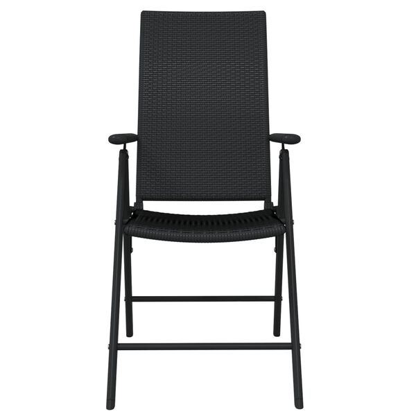 vidaXL Set de servit masa pentru grădină, 7 piese, negru