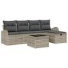 vidaXL Set de canapea 6 buc. Gri deschis poliratan