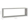 vidaXL Rafturi de perete cub, 2 buc., gri beton, 80x15x26,5 cm, PAL
