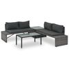 vidaXL Set mobilier de grădină cu perne, 3 piese, gri, poliratan