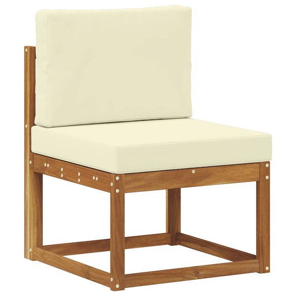 vidaXL Set de canapele de exterior cu pernă 7 pcs Natural și Crem