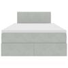 vidaXL Pat cu storage cu saltea Gri deschis 120 x 190 cm Catifea