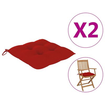 vidaXL Perne de scaun, 2 buc., roșu, 40 x 40 x 7 cm, material textil