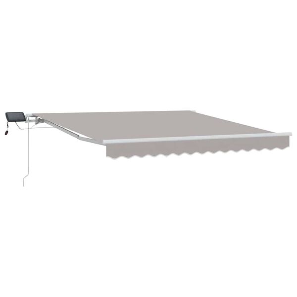 vidaXL Cortina Retractabilă Manual Gri deschis 350 x 250 cm