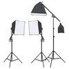 vidaXL Kit studio foto cu set de lămpi, fundal și reflector