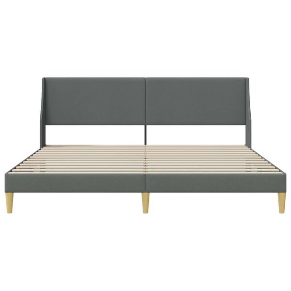 vidaXL Cadru de pat cu headboard Gri &icirc;nchis 180 x 200 cm Catifea