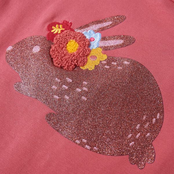 Tricou pentru copii cu m&acirc;neci lungi, roz antichizat, 104