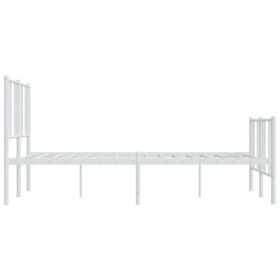 vidaXL Cadru de pat metalic cu tăblie, alb, 120x190 cm