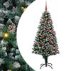 vidaXL Brad de Crăciun artificial Verde 150 cm PVC și Oțel și Plastic