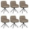 vidaXL Scaune de dining rotative 6 pcs Piele artificială Cappuccino