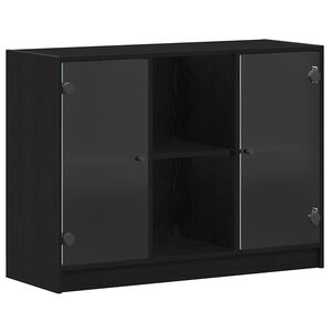 vidaXL Bufet Stejar Negru 100 x 37 x 75.5 cm
