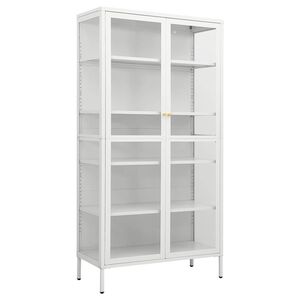 vidaXL Vitrină, alb, 90x40x180 cm, oțel și sticlă securizată