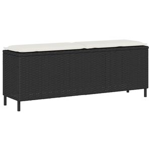 vidaXL Bancă de grădină cu pernă neagră 110x30x40,5 cm Poly Rattan