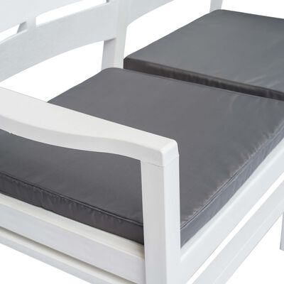 vidaXL Set mobilier de exterior, 4 piese, alb, plastic