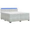 vidaXL Pat box spring cu saltea și LED Gri deschis 200 x 200 cm
