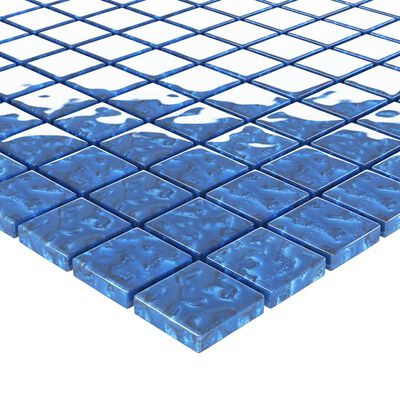 vidaXL Plăci mozaic, 11 buc., albastru, 30x30 cm, sticlă