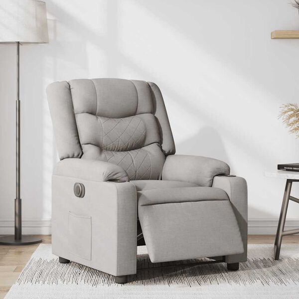 vidaXL Scaun reclinabil electric Cloud Grey Fabric