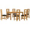 vidaXL Set de dining 7 buc. Negru Lemn de stejar masiv