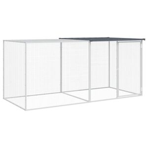 vidaXL Cușcă pentru găini cu acoperiș, antracit, 203x98x90 cm, oțel galvanizat