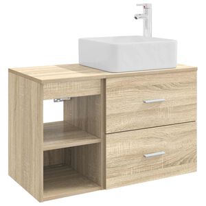 vidaXL Set de mobilier pentru baie 2 buc. Stejar Sonoma Lemn prelucrat
