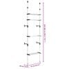 vidaXL Sistem de șifonier telescopic cu rafturi, aluminiu
