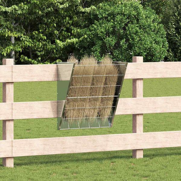 vidaXL Feeder pentru F&acirc;n Suspendat Argintiu 61 x 33 x 66 cm