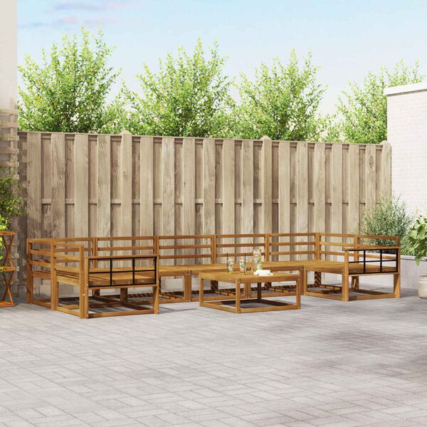 vidaXL Set de canapele de exterior 8 pcs natural Lemn Solid de Acacia