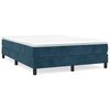 vidaXL Pat box spring cu saltea, albastru &icirc;nchis, 140x200 cm, catifea