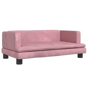 vidaXL Canapea pentru copii, roz, 80x45x30 cm, catifea