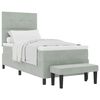 vidaXL Pat cu arcuri cu headboard Gri deschis 200 x 100 cm Catifea
