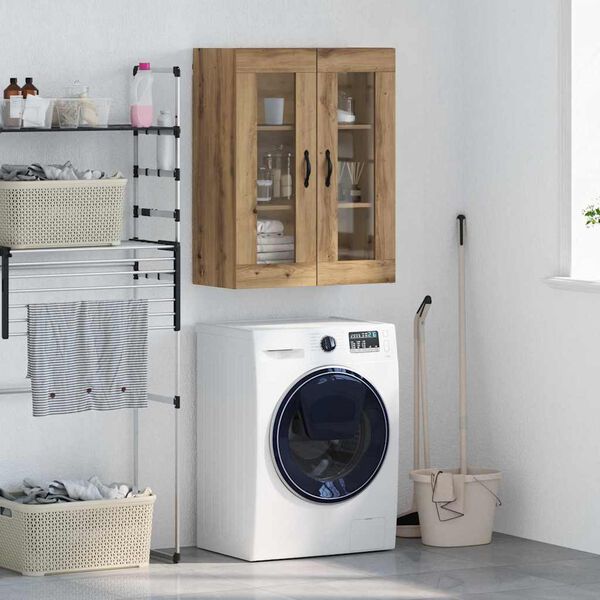 vidaXL Dulap montat pe perete Stejar Artizanal 69,5 x 34 x 90 cm