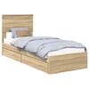 vidaXL Pat cu storage Stejar Sonoma 75 x 190 cm Lemn prelucrat