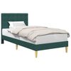 vidaXL Cadru de pat cu headboard Verde &icirc;nchis 100 x 200 cm Țesătură
