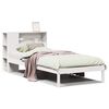 vidaXL Pat cu bibliotecă fără saltea, alb, 75x190 cm, lemn masiv pin