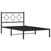 vidaXL Cadru de pat din metal cu tăblie, negru, 107x203 cm