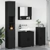 vidaXL Set de mobilier pentru baie 4 pcs Negru Lemn compozit & Metal