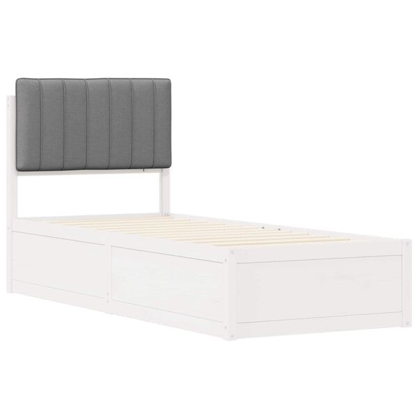 vidaXL Cadru de pat cu tăblie tapițată Gri deschis 80 x 200 cm