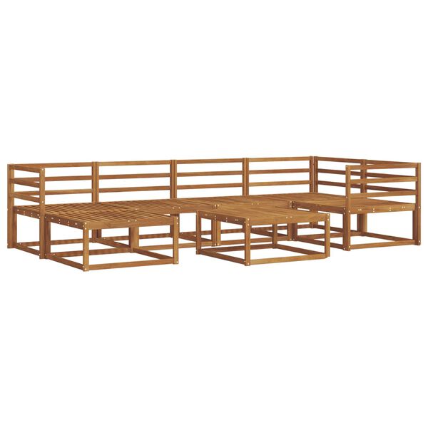 vidaXL Set de canapele de exterior 7 pcs natural Lemn Solid de Acacia