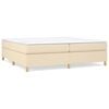 vidaXL Pat box spring cu saltea, crem, 200x200 cm, textil