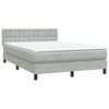 vidaXL Pat box spring cu saltea, gri deschis, 140x220 cm, catifea