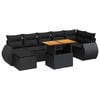 vidaXL Set mobilier de grădină cu perne, 8 piese, negru, poliratan