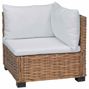 vidaXL Canapea colțară cu perne GENDT Ratan Natural natural