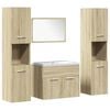 vidaXL Set mobilier de baie, 5 piese, stejar sonoma, lemn prelucrat