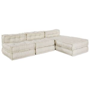 vidaXL Unitate de canapea modulară Țesătură Crem 210 x 140 x 56 cm