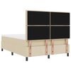 vidaXL Pat cu arcuri cu saltea cu headboard Crem 140 x 190 cm țesătură