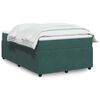 vidaXL Pat box spring cu saltea, verde &icirc;nchis, 120x200 cm, catifea